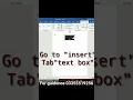 How to insert text box Microsoft word
