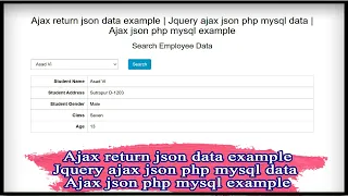 Ajax return json data example Jquery ajax json php mysql data Ajax json php mysql example