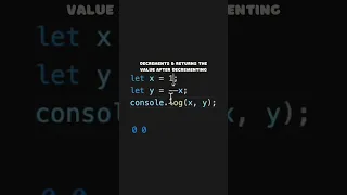 JavaScript The difference is using the decrement operator prefix --x or postfix x--
