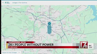 2 000 people near downtown Durham without power