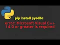Error al ejecutar pip install pyodbc en Python