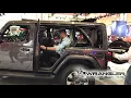 2018 Jeep Wrangler JL Sky One-Touch Power Top Side Window Removal Demo by JLwranglerforums com