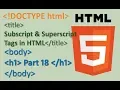 Part 18 HTML Formatting Tags Subscript Superscript HTML 5 Tutorials in hindi