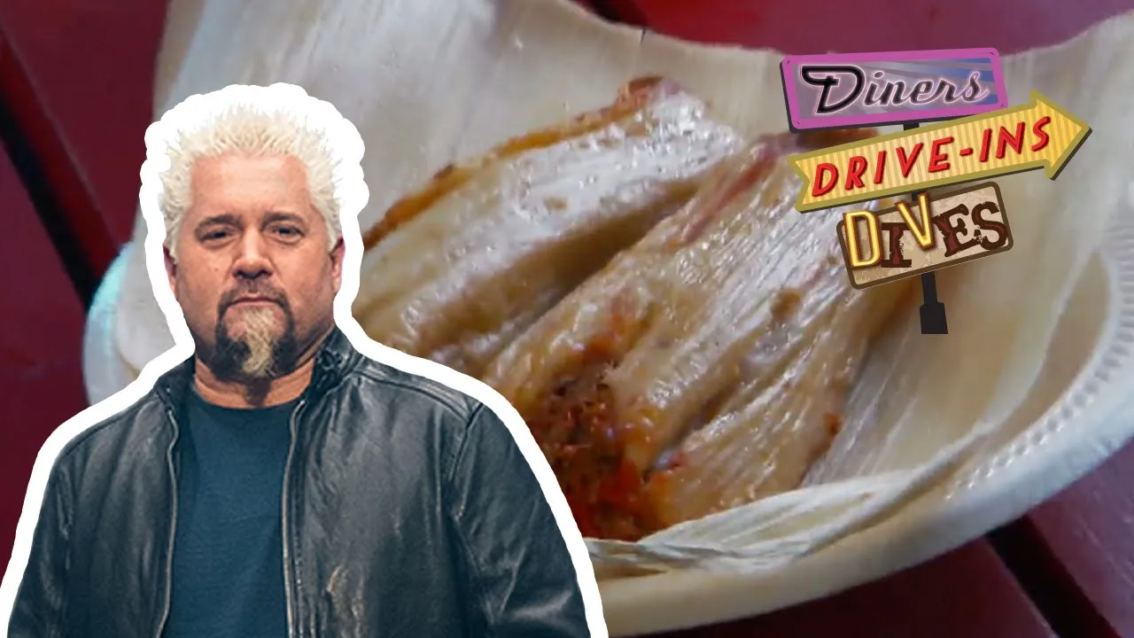 Guy Fieri Eats Red Beef Tamales in Indianapolis   Diners, Drive-Ins and Dives   Food Network