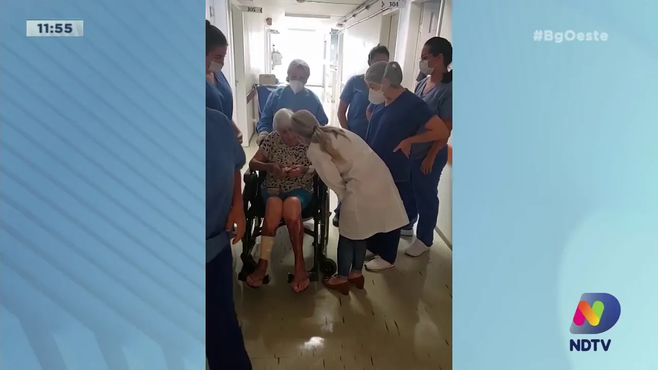 Concórdia: Aos 100 anos, idosa recebe alta da UTI Covid-19 no Hospital São Francisco