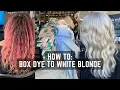 Box Dye to White Blonde Hair Transformation in one day Sallys box dye removal tutorial
