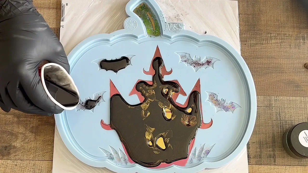 Halloween Pumpkin tray - Spooky House (L)