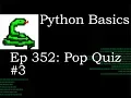 Python Basics Pop Quiz