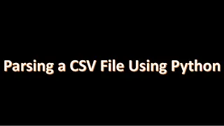 Parsing CSV Files in Python