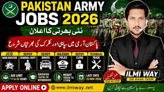 Pakistan Army Jobs 2026 | Join Pak Army 2026 | Sepoy, JCO Naib Khateeb, Clerk & Driver Jobs