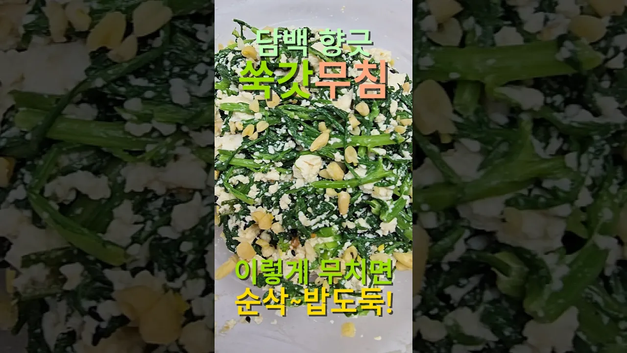 담백 향긋 쑥갓무침! 이 맛은 못 참죠~! 레시피 숏폼 썸네일