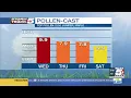 Highest threat for pollen today as temperatures warm
