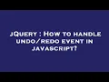jQuery How to handle event in javascript