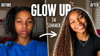 GLOW UP WITH ME *unrecognizable* for summer! miracle knots braids, ￼thrifting an￼ outfit, & driving!