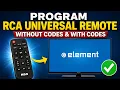 How To Program RCA UNIVERSAL REMOTE TO ELEMENT TV WITH NO CODES AND WITH CODES