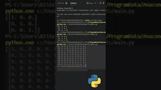 Create an Identity matrix in python using numpy