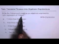 Translate Phrases to Algebraic Expressions Combination