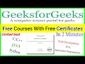 GeeksforGeeks Free Courses With Certificate Web Development Java Python Vamm Academy