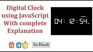 Digital Clock project using HTML CSS and JavaScript In HINDI JavaScript projects for beginners