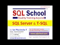 SQL Server T SQL Training MS SQL 2019 Version