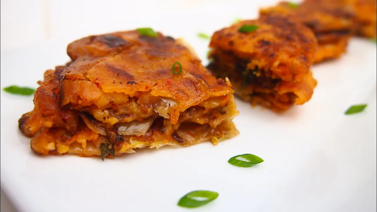 KOREAN FOOD How to Make Korean Kimchi Pancakes  Recipe