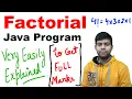 Factorial of a Number Easy Explanation Java Program ICSE Computer