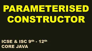Parameterized Constructor in Java