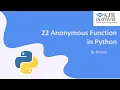 Anonymous Function in Python