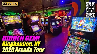 Retro arcade HIDDEN GEM Robot City Games Binghamton NY February 2026 arcade tour 4K walkthrough