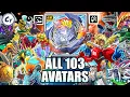 ALL 103 UNIQUE AVATAR ATTACKS BEYBLADE BURST APP QR CODES 4K60fps