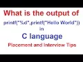What is the output of printf d printf Hello World