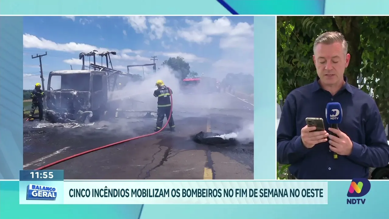 Bombeiros Combatem Cinco Incêndios no Oeste de Santa Catarina Durante o Fim de Semana