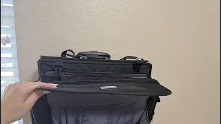 Important details regarding removable wheels and handles on rolling briefcase