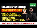 Class 12CBSE Computer Science Relational Database and Sql Interface Python With Sql PYQ Series