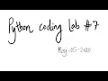 Python Coding Lab Questions