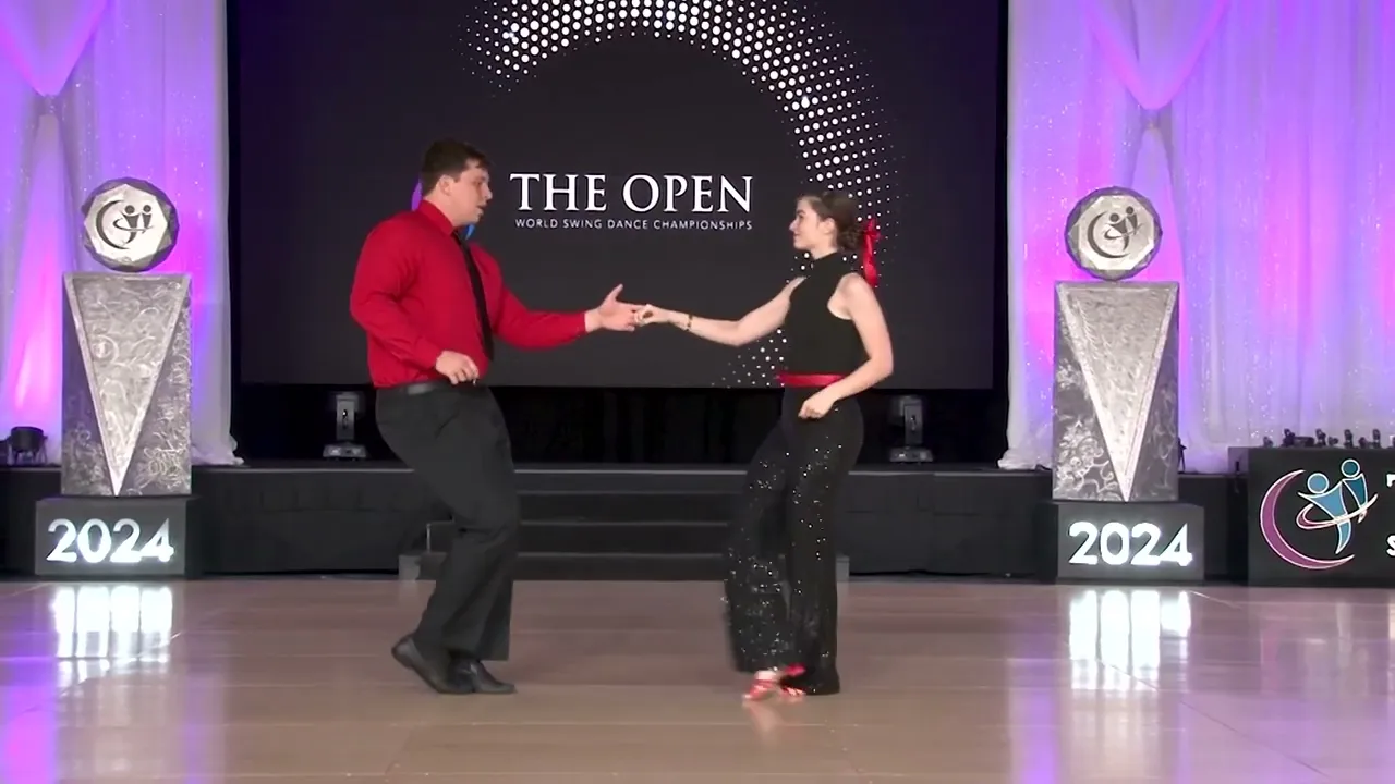 Bennett Rusmisell and Rebecca Hodges - 1st place Shag Strictly Swing Junior Finals - The Open 2024