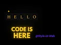 Hello World animation using HTML CSS