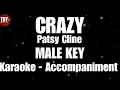 CRAZY Patsy Cline MALE KEY KARAOKE ACCOMPANIMENT