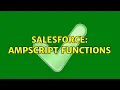 Salesforce AMPscript Functions