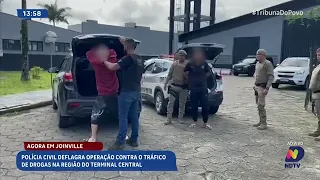 Ação policial mira o tráfico de drogas na área do Terminal Central de Joinville