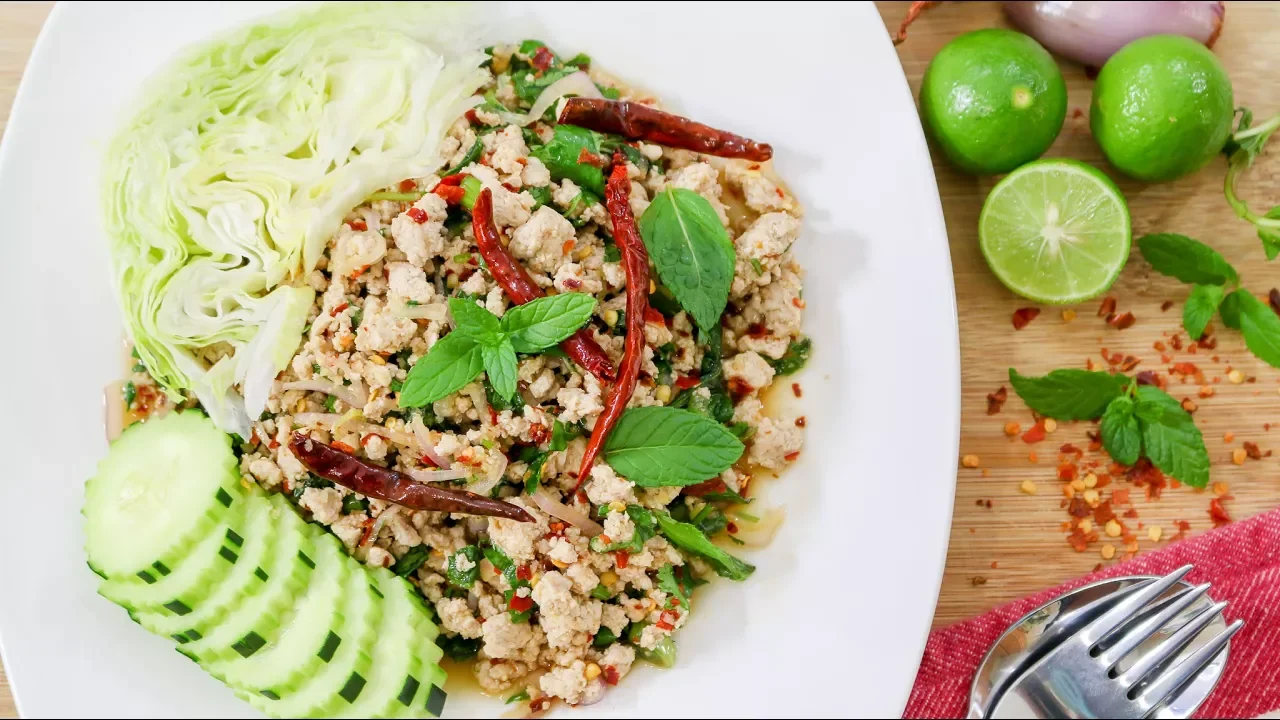 Thai Chicken Salad or Larb Gai or Laab Gai  - Episode 187