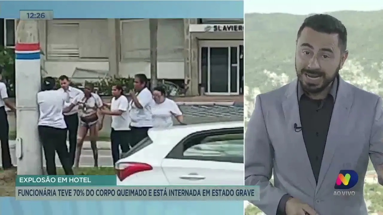 Explosão em hotel: funcionária teve 70% do corpo queimado e está internada em estado grave