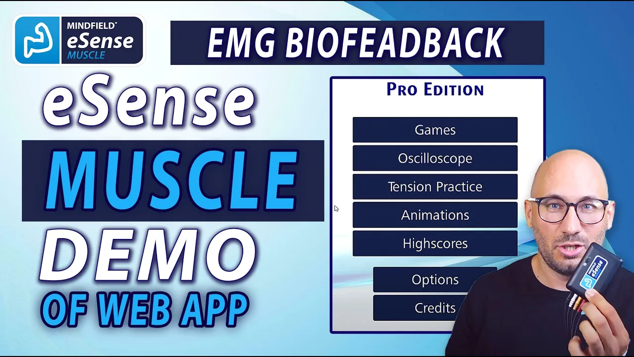 eSense Muscle - Demo of eSense Muscle Web App (EMG Biofeedback Training, Long version, English)