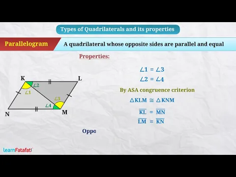 Understanding Quadrilaterals Class 8 Maths - Types of Quadrilaterals and its Properties - Mathematics video for Grade 8