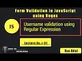JavaScript Tutorials in Hindi Part 01 UserName validation using Regular Expression