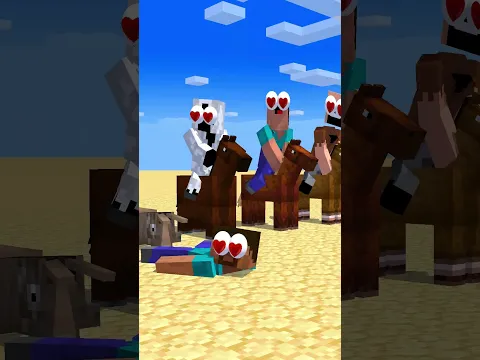 Herobrine vs Everyone: Horse Racing Challenge Minecraft Animation #shorts  #minecraft