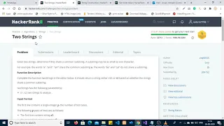 Two String Two String hacker rank solution in C