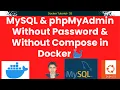 Run MySQL phpMyAdmin Without Password Without Compose in Docker