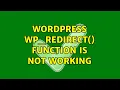 Wordpress wp - redirect function is not working 7 Solutions
