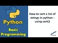 How to sort a list of strings in python - using sort